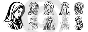 Our Lady, Madonna, Virgin Mary vector.