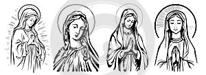 Our Lady, Madonna, Virgin Mary vector.