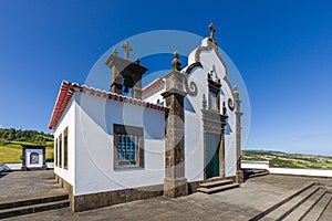Our Lady of Peace Chapel over Vila Franca do Campo, Sao Miguel island, Azores