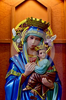 Our lady of perpetual help statue virgin Mary with Child Jesus