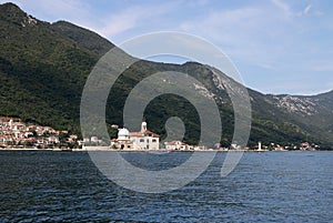 Our Lady of the Rocks Monastery in  Perast Bay of Kotor