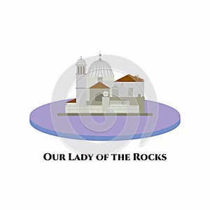 Our Lady of the Rocks is one of the two islets off the coast of Perast in the Bay of Kotor, Montenegro. A beautiful museum and