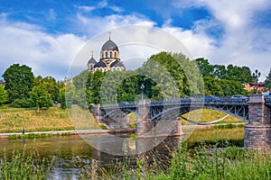 Our Lady of the Sign (Znamenskaya) orthodox church near Zverynas bridge in Vilnius, Lithuania. photo