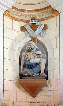 Our Lady of Sorrows, statue in the chapel of St. Anne in Desinic, Croatia photo