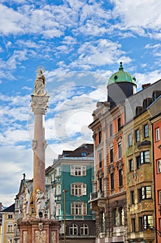 Our Lady statue at old town in Innsbruck Austria