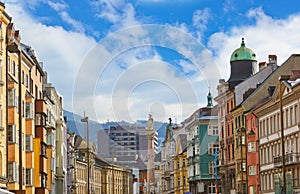 Our Lady statue at old town in Innsbruck Austria