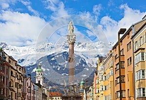 Our Lady statue at old town in Innsbruck Austria