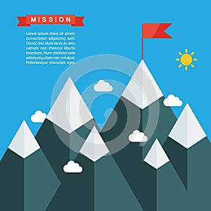 Our mission page template. Success illustration.Business concept.
