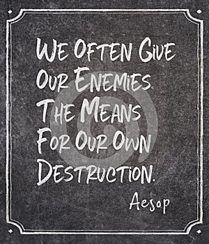 our own destruction Aesop