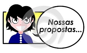 Our proposal, girl, portuguese, isolated.