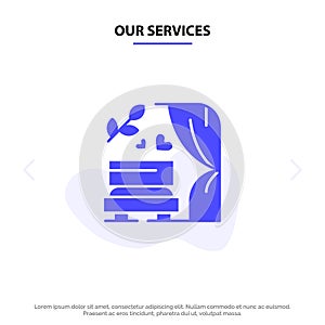 Our Services Arch, Love, Wedding, Wedding Arch Solid Glyph Icon Web card Template