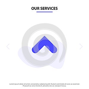 Our Services Arrow, Arrows, Up, Sign Solid Glyph Icon Web card Template