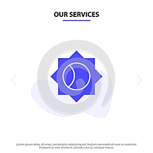 Our Services Basic, Setting, Ui Solid Glyph Icon Web card Template