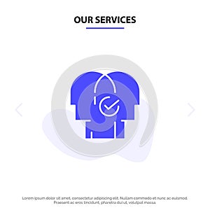 Our Services Business, Human, Modern, Resources, Selection Solid Glyph Icon Web card Template