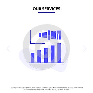 Our Services Business, Long, Modern, Term, Vision Solid Glyph Icon Web card Template