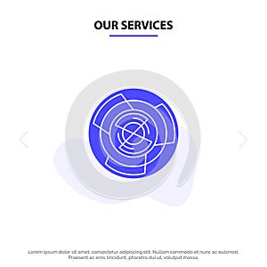 Our Services Complexity, Business, Challenge, Concept, Labyrinth, Logic, Maze Solid Glyph Icon Web card Template