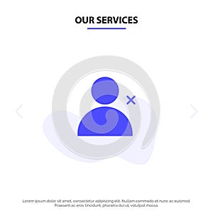 Our Services Discover People, Twitter, Sets Solid Glyph Icon Web card Template