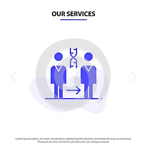 Our Services Dna, Cloning, Patient, Hospital, Health Solid Glyph Icon Web card Template photo