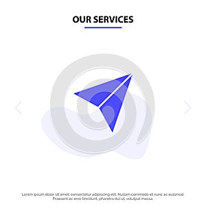 Our Services Instagram, Sets, Share Solid Glyph Icon Web card Template