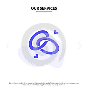 Our Services Ring, Engagement, Wedding Ring, Engagement Ring, Love Solid Glyph Icon Web card Template