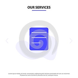 Our Services Twitter, Text, Chat Solid Glyph Icon Web card Template