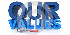 Our values on white