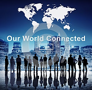 Our World Connected Social Networking Interconnection Concept photo