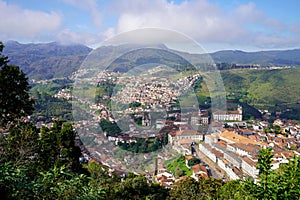 Ouro Preto historical city UNESCO world heritage site in Minas Gerais state, Brazil