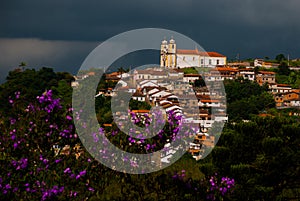 Ouro Preto, Minas Gerais, Brazil: Old colonial houses in the center of the old town. UNESCO world heritage