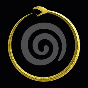 Ouroboros Infinity Symbol Golden 3D