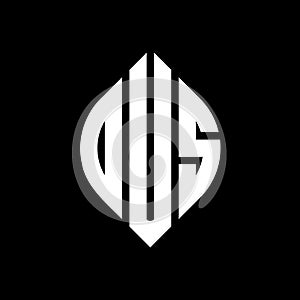 OUS circle letter logo design with circle and ellipse shape. OUS ellipse letters with typographic style. The three initials form a photo