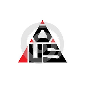 OUS triangle letter logo design with triangle shape. OUS triangle logo design monogram. OUS triangle vector logo template with red photo