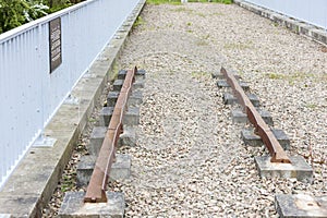 out of action track on Laigh Milton Viaduct, East Ayrshire, Scot