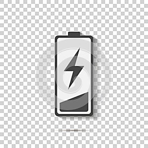 Out of battery charge vector icon. Low battery. Layers grouped