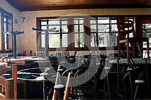 Out of business restaurant interior