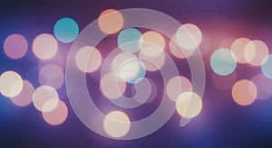 Out-of-focus bokeh of variously colored lights against a dark background, creating photo