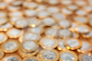 Out of focus coins for background