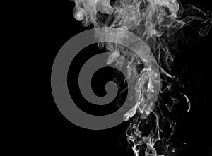 Out of focus smoke-shaped specter,black background photo