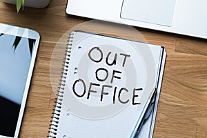 Out Of Office Message On Notepad
