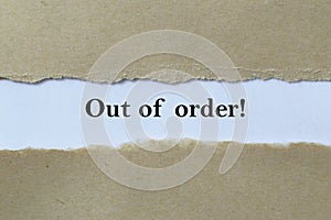 Out of order!