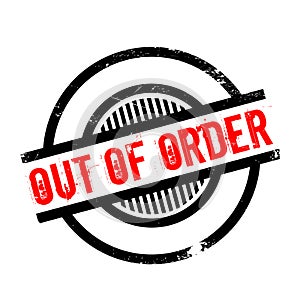 Out Of Order rubber stamp