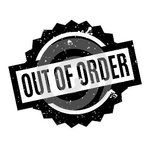 Out Of Order rubber stamp