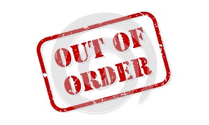 Out Of Order Rubber Stamp Vector