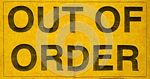 Out Of Order Sign