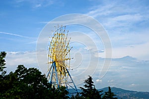 Out of service ferris wheel ride at Mount Mtatsminda Park hilltop Tbilisi Georgia