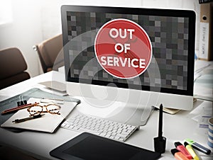 Out Of Service Sign Graphic Concept