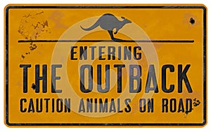 Outback Tin Sign Vintage