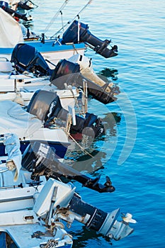 Outboard engines on fishing boats