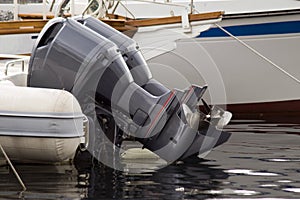 Outboard motorboat engines photo