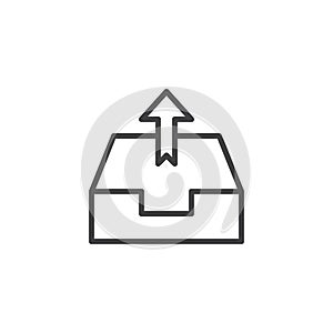 Outbox arrow outline icon